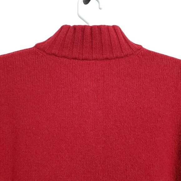 GAP Mens Size XXL NWT Sweater Lambswool 1/2 Zip Pullover Ribbed Trim Brick Red - Picture 5 of 7